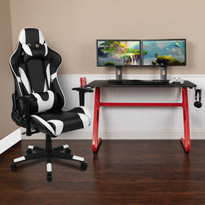 Red Gaming Desk And Chair Set - 889142936565 Red Gaming Desk And Chair Set - 889142936565