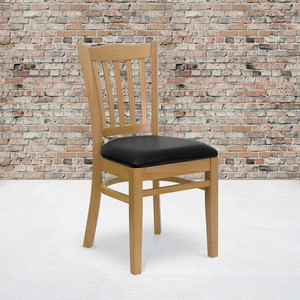 Natural Wood Chair-blk Vinyl - 847254001533 Natural Wood Chair-blk Vinyl - 847254001533