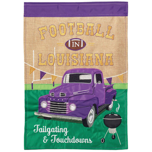 Football In La Pur&Gold Flag Burlap Garden - 603799589673 Football In La Pur&Gold Flag Burlap Garden - 603799589673
