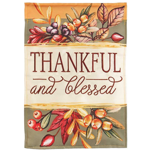 Thankful And Blessed Double Applique Plus Garden Flag - 603799433662 Thankful And Blessed Double Applique Plus Garden Flag - 603799433662