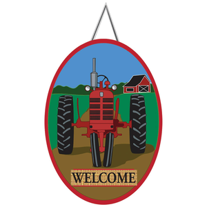 Door Banner, Burlap Tractor Welcome - 603799120319 Door Banner, Burlap Tractor Welcome - 603799120319