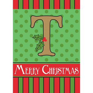 Merry Christmas Monogram Burlap Garden Flag - 603799357111 Merry Christmas Monogram Burlap Garden Flag - 603799357111