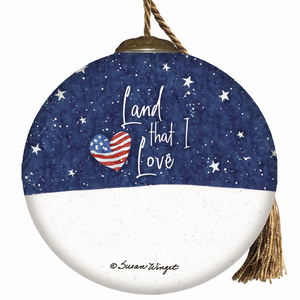 Land That I Love Hand Painted Glass Ornament - 850015443732 Land That I Love Hand Painted Glass Ornament - 850015443732
