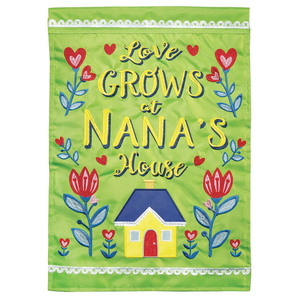 Love Grows At Nana's House Flag Garden Double Applique - 603799032063 Love Grows At Nana's House Flag Garden Double Applique - 603799032063
