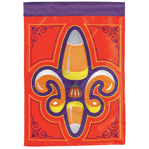 Halloween Fleur De Lis Flag Appliqe Garden Flag - 603799434331 Halloween Fleur De Lis Flag Appliqe Garden Flag - 603799434331
