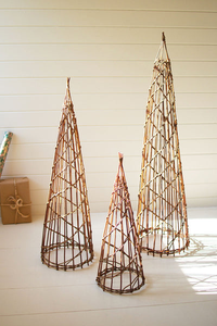 Set Of Three Nesting Twig Christmas Trees - 841628176490 Set Of Three Nesting Twig Christmas Trees - 841628176490