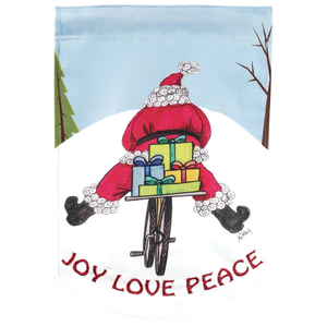 Santa On A Bicycle Double Applique Plus Garden Flag - 603799433990 Santa On A Bicycle Double Applique Plus Garden Flag - 603799433990
