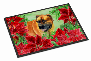 Poinsettas Dog Artwork Mat - 652259190270 Poinsettas Dog Artwork Mat - 652259190270