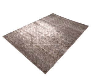 5' x 7'6" Dark Beige Taupe Geometric Diamonds Silky Rug - 655466687144 5' x 7'6" Dark Beige Taupe Geometric Diamonds Silky Rug - 655466687144