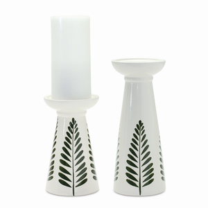 Candle Holder (Set of 2) 7"H, 10"H Ceramic - 746427850650 Candle Holder (Set of 2) 7"H, 10"H Ceramic - 746427850650