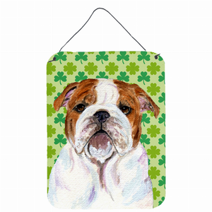 St. Patrick's Day Shamrock Portrait Design with Dog Wall or Door Hanging Prints - 615872619184