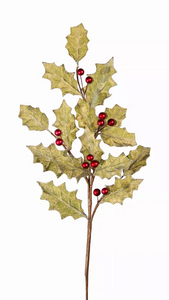 Holly Spray (Set of 12) 33"H Polyester - 746427774048 Holly Spray (Set of 12) 33"H Polyester - 746427774048