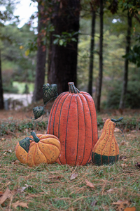 Hand-Hammered Metal Pumpkin Yard Stakes - 841628179132 Hand-Hammered Metal Pumpkin Yard Stakes - 841628179132