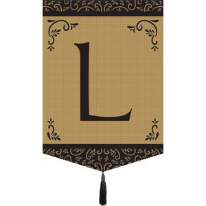 Garden Monogram Tassel Burlap Flag - 603799411851