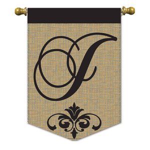 Elegant Monogram Burlap Garden Flag - 787011018322 Elegant Monogram Burlap Garden Flag - 787011018322