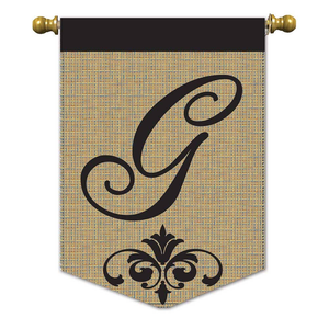 Elegant Monogram Burlap Garden Flag - 787011018308 Elegant Monogram Burlap Garden Flag - 787011018308