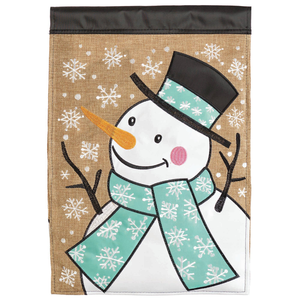 Snowman Burlap Double Applique Garden Flag - 603799434065 Snowman Burlap Double Applique Garden Flag - 603799434065