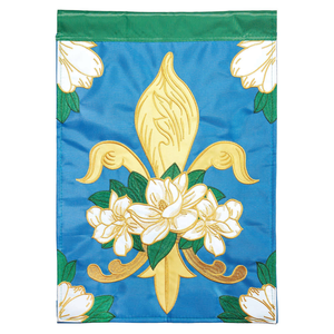 Magnolia Fleur De Lis Applique Garden Flag - 603799031622 Magnolia Fleur De Lis Applique Garden Flag - 603799031622