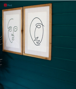 Set Of Two Face Prints Under Glass - 841628161113 Set Of Two Face Prints Under Glass - 841628161113
