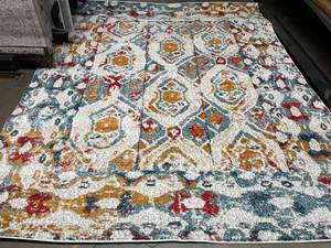 8x10 Feet Beige Blue Multicolor Distressed Vintage Rug - 655466845667 8x10 Feet Beige Blue Multicolor Distressed Vintage Rug - 655466845667