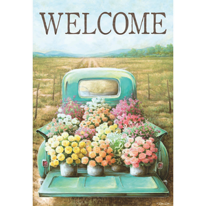 Garden Welcome Flower Truck Flag - 603799477437 Garden Welcome Flower Truck Flag - 603799477437