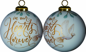 In Our Hearts Forever Hand Painted Glass Ornament - 196704551594