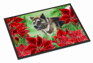 Poinsettas Dog Artwork Mat - 652259188796 Poinsettas Dog Artwork Mat - 652259188796