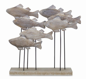 Fish School 8.75"L x 9.75"H Wood/Metal - 746427823388 Fish School 8.75"L x 9.75"H Wood/Metal - 746427823388