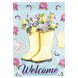 Garden Flag Floral Welcome Rain Boots - 603799438100 Garden Flag Floral Welcome Rain Boots - 603799438100