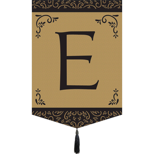 Garden Monogram Tassel Burlap Flag - 603799411721 Garden Monogram Tassel Burlap Flag - 603799411721