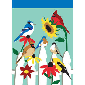 Garden Birds On Fence Flag - 603799422130 Garden Birds On Fence Flag - 603799422130
