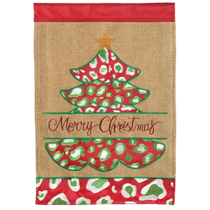 Merry Christmas Tree Burlap Double Applique Garden Flag - 603799433884 Merry Christmas Tree Burlap Double Applique Garden Flag - 603799433884