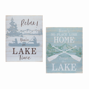 Lake Sign (Set of 2) 15.75"L x 20"H MDF/Wood - 746427856294 Lake Sign (Set of 2) 15.75"L x 20"H MDF/Wood - 746427856294