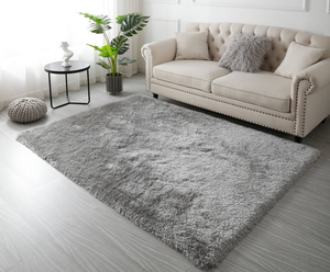5x7 Feet Silver Soft Plush Fluffy Shag Thick Area Rug - 655466638511 5x7 Feet Silver Soft Plush Fluffy Shag Thick Area Rug - 655466638511