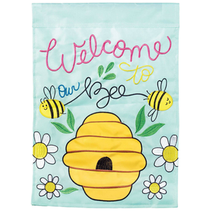 Flag Welcome To Our Bee Hive Poly Garden - 603799545761 Flag Welcome To Our Bee Hive Poly Garden - 603799545761