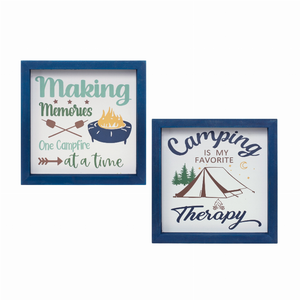 Camping Sign (Set of 4) 10"SQ MDF - 746427853132 Camping Sign (Set of 4) 10"SQ MDF - 746427853132