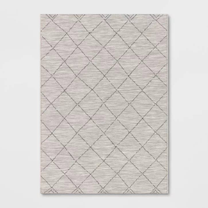7x10 Feet Silver Cream Geometric Diamond Outdoor Area Rug - 655466925208 7x10 Feet Silver Cream Geometric Diamond Outdoor Area Rug - 655466925208