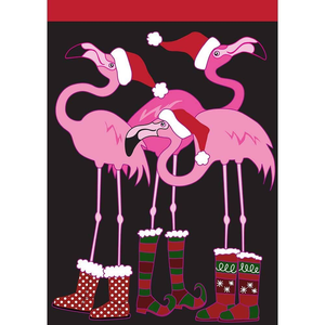 Garden Christmas Flamingos Flag - 608200019435 Garden Christmas Flamingos Flag - 608200019435