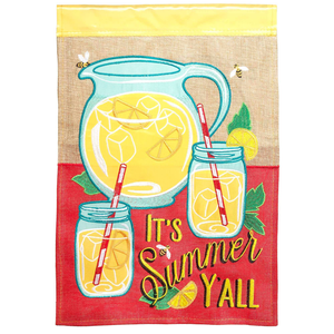 It's Summer Y'All Burlap House Flag Double Applique - 603799032179 It's Summer Y'All Burlap House Flag Double Applique - 603799032179