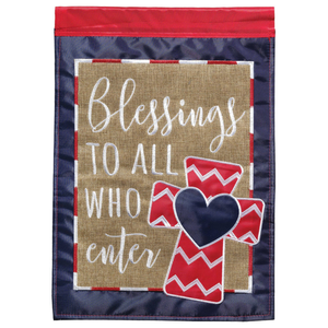 Blessings To All Who Enter Burlap Garden Flag - 603799947381 Blessings To All Who Enter Burlap Garden Flag - 603799947381