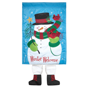 Snowman With Top Hat Crazy Leg Flag - 603799979436 Snowman With Top Hat Crazy Leg Flag - 603799979436