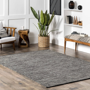 7'6" x 9'6" Feet Hand Woven Handmade Grey Cotton Natural Rug - 655466741587 7'6" x 9'6" Feet Hand Woven Handmade Grey Cotton Natural Rug - 655466741587