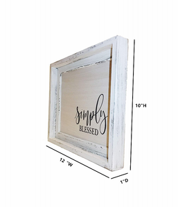 Simply Blessed Wood Wall Framed Sign White Wood Wall Decor - 711414082901 Simply Blessed Wood Wall Framed Sign White Wood Wall Decor - 711414082901
