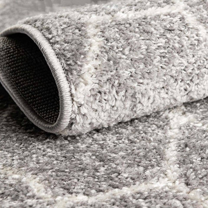 8x10 Feet Grey Ivory Trellis Geometric Modern Stripe Rug - 655466557997 8x10 Feet Grey Ivory Trellis Geometric Modern Stripe Rug - 655466557997