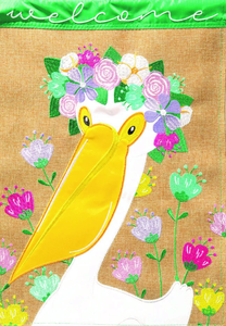 Flag Welcome Floral Pelican - 603799685818 Flag Welcome Floral Pelican - 603799685818