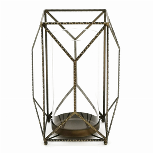 Candle Holder 8.5"L x 12"H Iron/Glass - 746427834353 Candle Holder 8.5"L x 12"H Iron/Glass - 746427834353