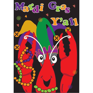 Mardi Gras Y'All Crawfish Flag - 787011007760 Mardi Gras Y'All Crawfish Flag - 787011007760
