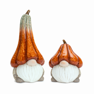 Gnome w/Pumpkin Hat (Set of 2) 6.5"H, 11"H Terra Cotta - 746427834728 Gnome w/Pumpkin Hat (Set of 2) 6.5"H, 11"H Terra Cotta - 746427834728