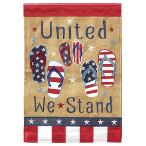 Patriotic Flip Flops Flag Burlap - 603799483841 Patriotic Flip Flops Flag Burlap - 603799483841
