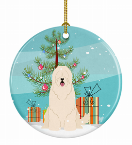 Christmas Tree and Dog on Ceramic Ornament - 652259328079